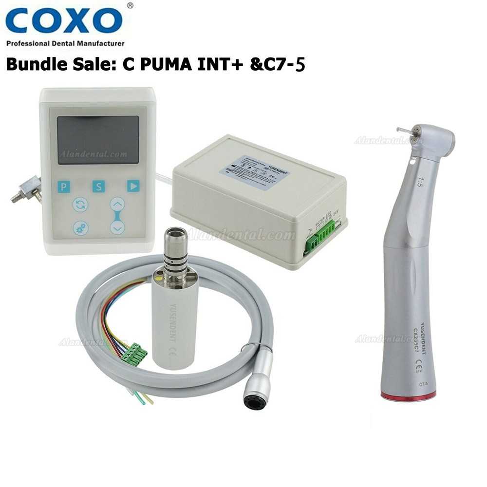 YUSENDENT COXO C-PUMA INT+ Built in Electric LED Micro Motor+ CX235C7-1 1:5 Fiber Optic Contra Angle Handpiece